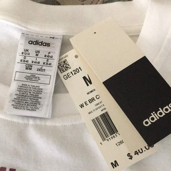 Adidas Women's Classic White Sweatshirt M 108 - Picture 3 of 4